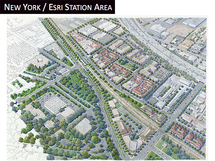 Rendering of the Esri station for the Redlands passenger rail project